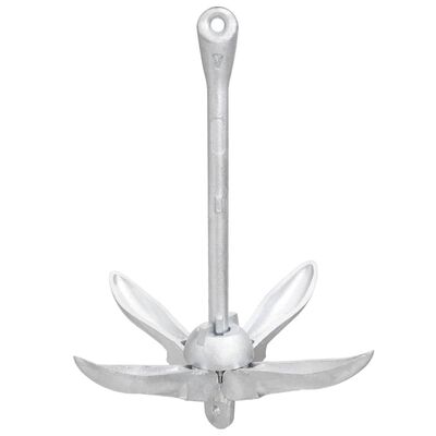 vidaXL Folding Anchor Silver 4 kg Malleable Iron