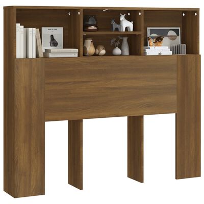 vidaXL Headboard Cabinet Brown Oak 120x19x103.5 cm