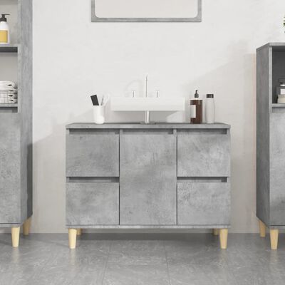 vidaXL Sink Cabinet Concrete Grey 80x33x60 cm Engineered Wood