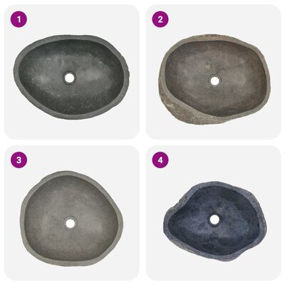 vidaXL Basin River Stone Oval (45-53)x(34-41) cm