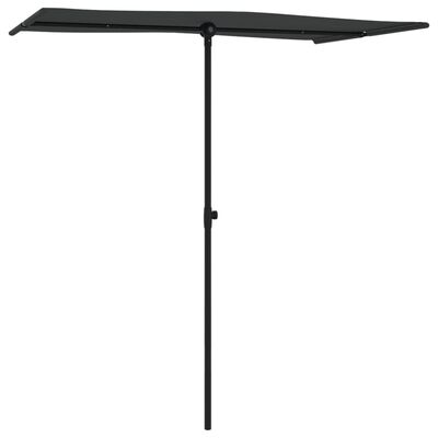 vidaXL Garden Parasol with Aluminium Pole 180x110 cm Black