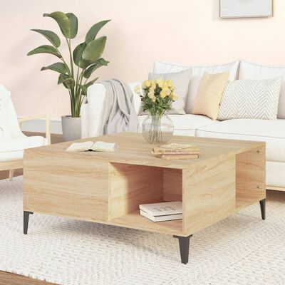 vidaXL Coffee Table Sonoma Oak 80x80x36.5 cm Engineered Wood