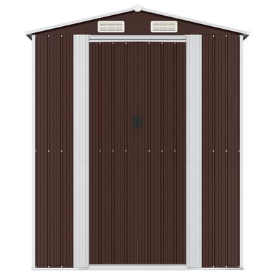 vidaXL Garden Shed Dark Brown 192x772x223 cm Galvanised Steel