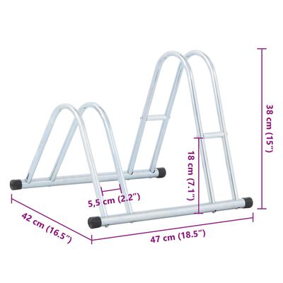 vidaXL Bicycle Stand for 2 Bikes Floor Freestanding Galvanised Steel