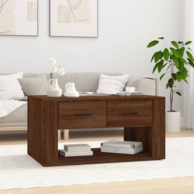 vidaXL Coffee Table Brown Oak 80x50x40 cm Engineered Wood