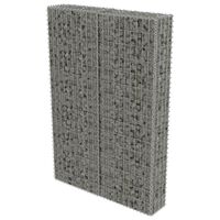 vidaXL Gabion Wall with Covers Galvanised Steel 100x20x150 cm