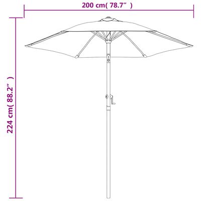 vidaXL Garden Parasol Anthracite 200x224 cm Aluminium