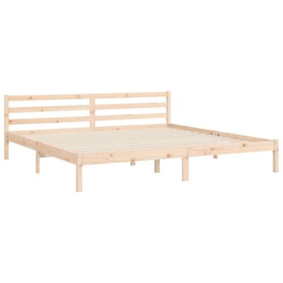 vidaXL Bed Frame with Headboard Super King Size Solid Wood