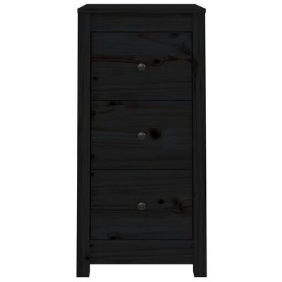 vidaXL Sideboard Black 40x35x80 cm Solid Wood Pine