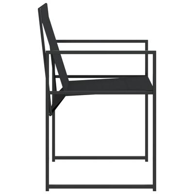 vidaXL Garden Chairs 4 pcs Black Steel and Textilene