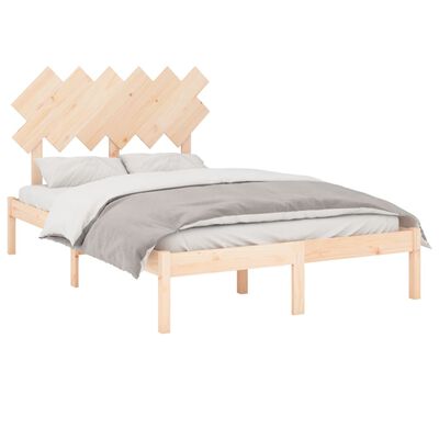 vidaXL Bed Frame 135x190 cm Double Solid Wood