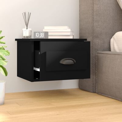 vidaXL Wall-mounted Bedside Cabinets 2 pcs Black 41.5x36x28cm