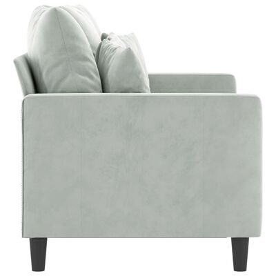 vidaXL 2-Seater Sofa Light Grey 120 cm Velvet