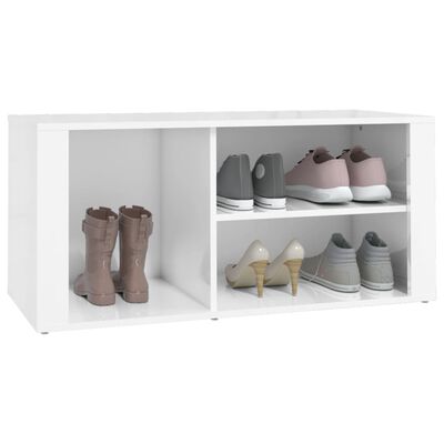 vidaXL Shoe Cabinet High Gloss White 100x35x45 cm Engineered Wood