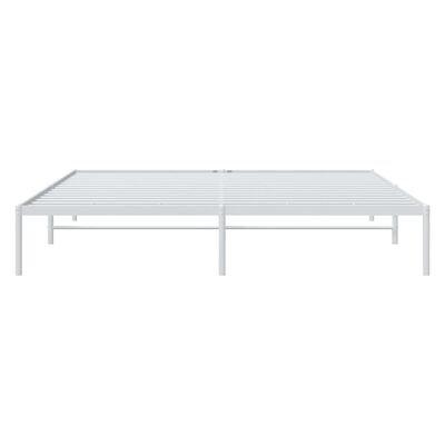 vidaXL Metal Bed Frame without Mattress White 180x200 cm Super King