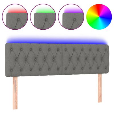 vidaXL LED Headboard Dark Grey 160 cm Fabric