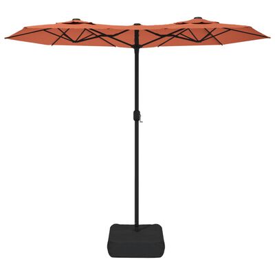 vidaXL Double-Head Garden Parasol with LEDs Terracotta 316x240 cm