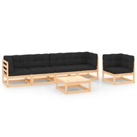 vidaXL 6 Piece Garden Lounge Set with Cushions Solid Pinewood