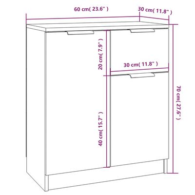 vidaXL Sideboards 2 pcs White 60x30x70 cm Engineered Wood