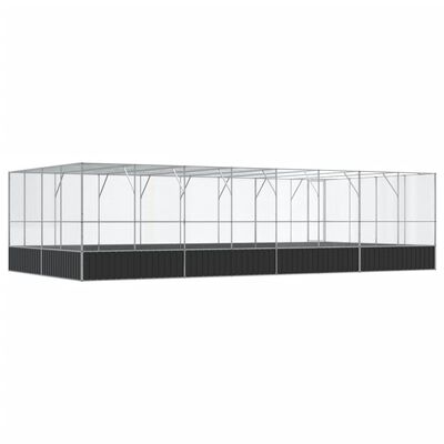 vidaXL Aviary with Extension Silver 832x414x212 cm Steel