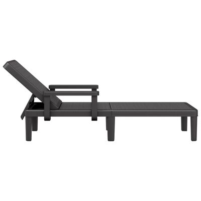 vidaXL 4-Way Height Adjustable Sun Lounger 155.5x57x28 cm Polypropylene