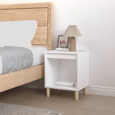 vidaXL Bedside Cabinet White 40x35x50 cm Engineered Wood