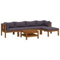 vidaXL 6 Piece Garden Lounge Set with Cushion Solid Acacia Wood