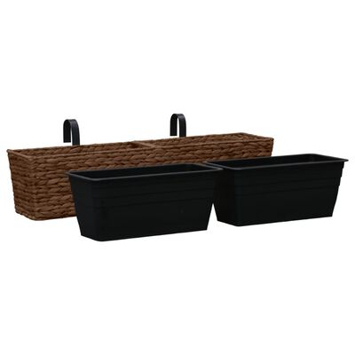 vidaXL Plant Pots 2 pcs Water Hyacinth Brown