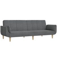 vidaXL 2-Seater Sofa Bed with Two Pillows Light Grey Fabric