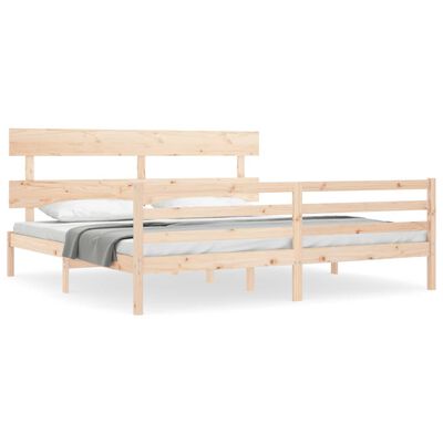 vidaXL Bed Frame without Mattress Super King Size Solid Wood