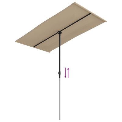 vidaXL Garden Parasol with Aluminium Pole 180x110 cm Taupe