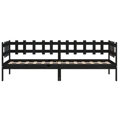 vidaXL Day Bed without Mattress Black 90x190 cm Single Solid Wood Pine