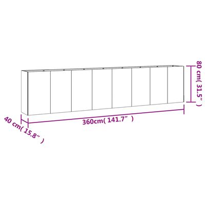 vidaXL Garden Raised Bed 360x40x80 cm Corten Steel