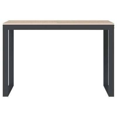 vidaXL Computer Desk Black and Oak 110x60x73 cm Engineered Wood