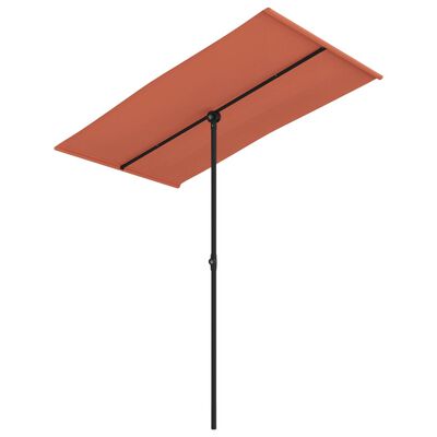 vidaXL Garden Parasol with Aluminium Pole 180x110 cm Terracotta