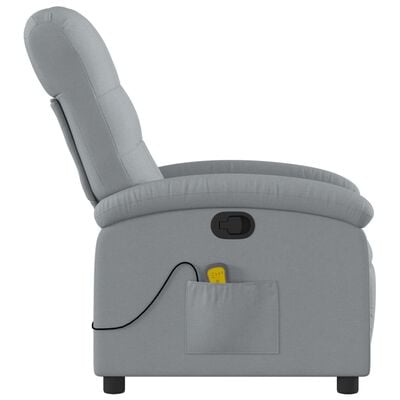 vidaXL Massage Recliner Chair Light Grey Fabric