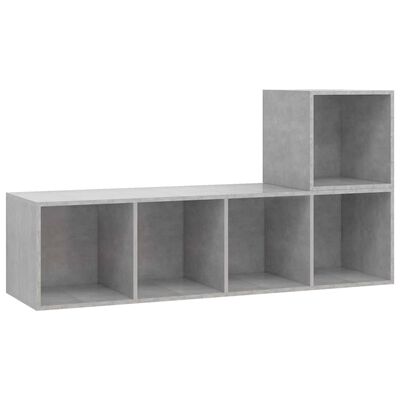 vidaXL 2 Piece TV Cabinet Set Concrete Grey Engineered Wood