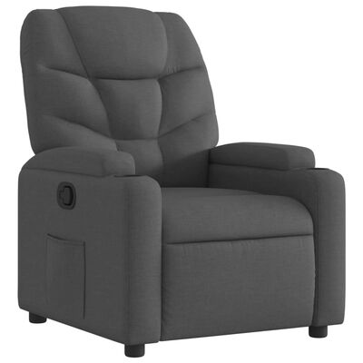 vidaXL Recliner Chair Dark Grey Fabric