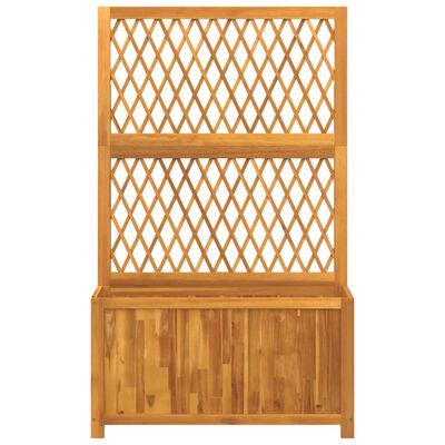 vidaXL Planter with Trellis 100x32x165 cm Solid Wood Acacia