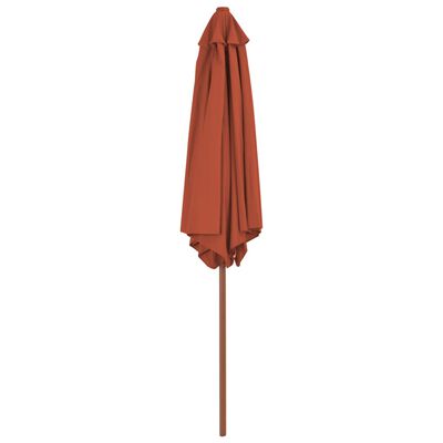 vidaXL Garden Parasol with Wooden Pole 270 cm Terracotta