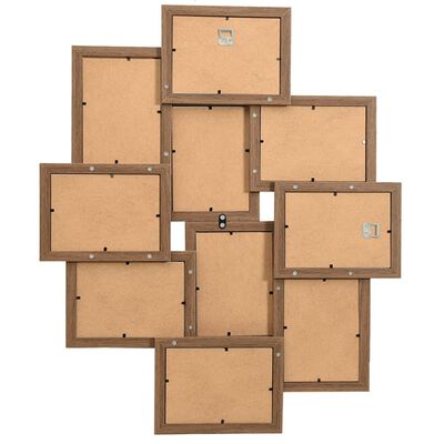 vidaXL Collage Photo Frame for 10x(10x15 cm) Picture Light Brown MDF