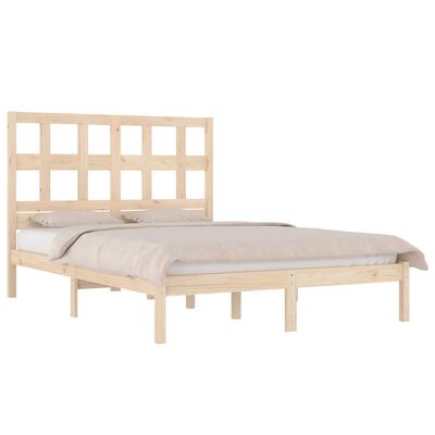 vidaXL Bed Frame without Mattress 135x190 cm Double Solid Wood Pine