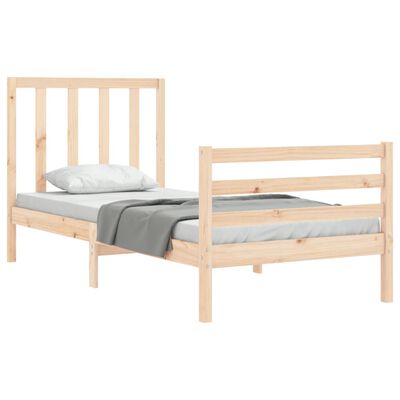 vidaXL Bed Frame without Mattress Single Solid Wood Pine