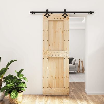 vidaXL Sliding Door with Hardware Set 70x210 cm Solid Wood Pine