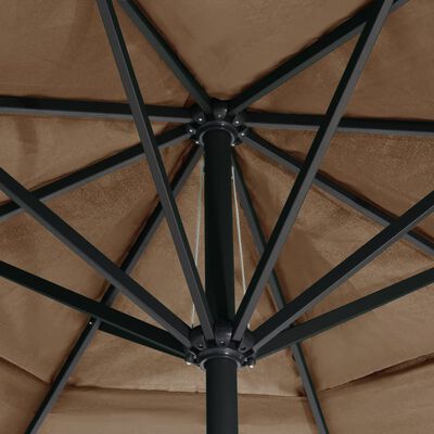 vidaXL Garden Parasol with Aluminium Pole 600 cm Taupe