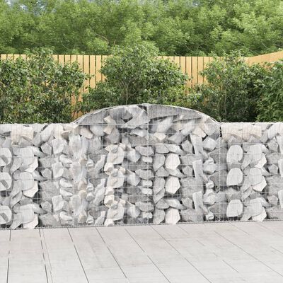 vidaXL Arched Gabion Baskets 13 pcs 300x30x100/120 cm Galvanised Iron