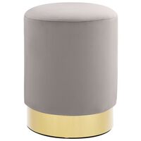 vidaXL Stool Light Grey and Gold Velvet