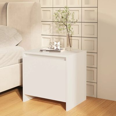 vidaXL Bedside Cabinet High Gloss White 45x34x44.5 cm Engineered Wood