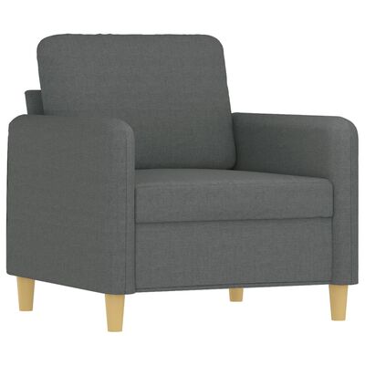 vidaXL 3 Piece Sofa Set with Cushions Dark Grey Fabric