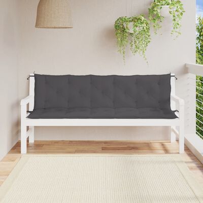 vidaXL Garden Bench Cushion Anthracite 180x(50+50)x7cm Oxford Fabric